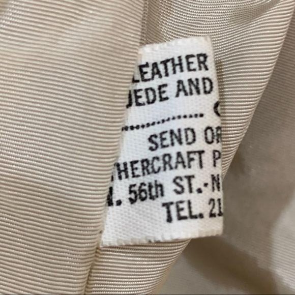 Vintage Leather Trench Coat Cream size L 14 - Picture 10 of 16